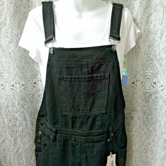 Boohoo Overalls 8 Emma Ridge Denim Slouch Black - Picture 2 of 12